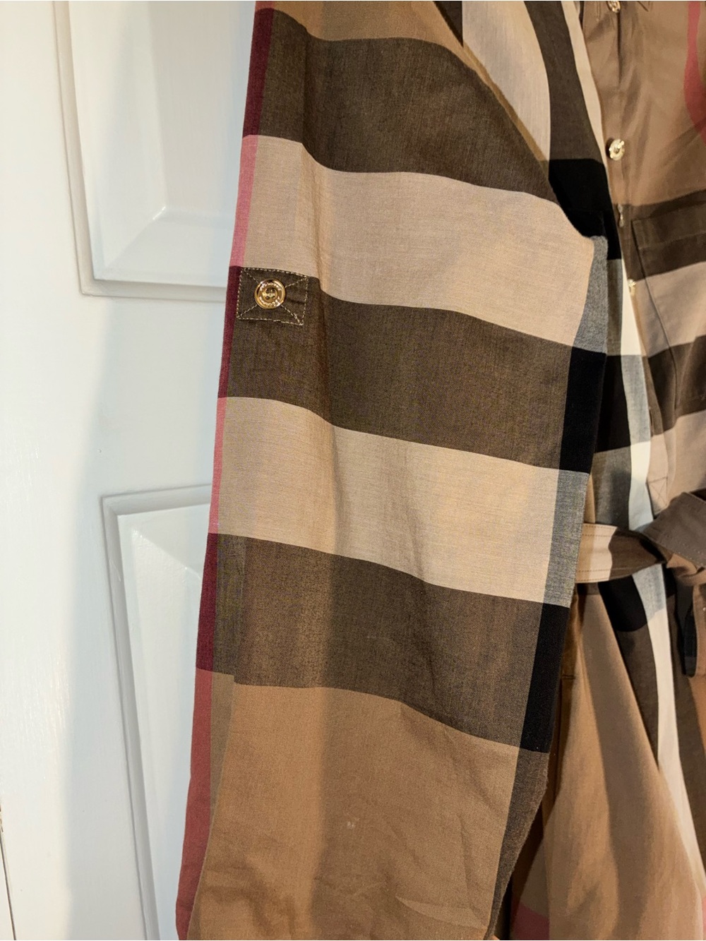 Burberry plaid shirt dress with belt, sz 8 great condition - Picture 6 of 11
